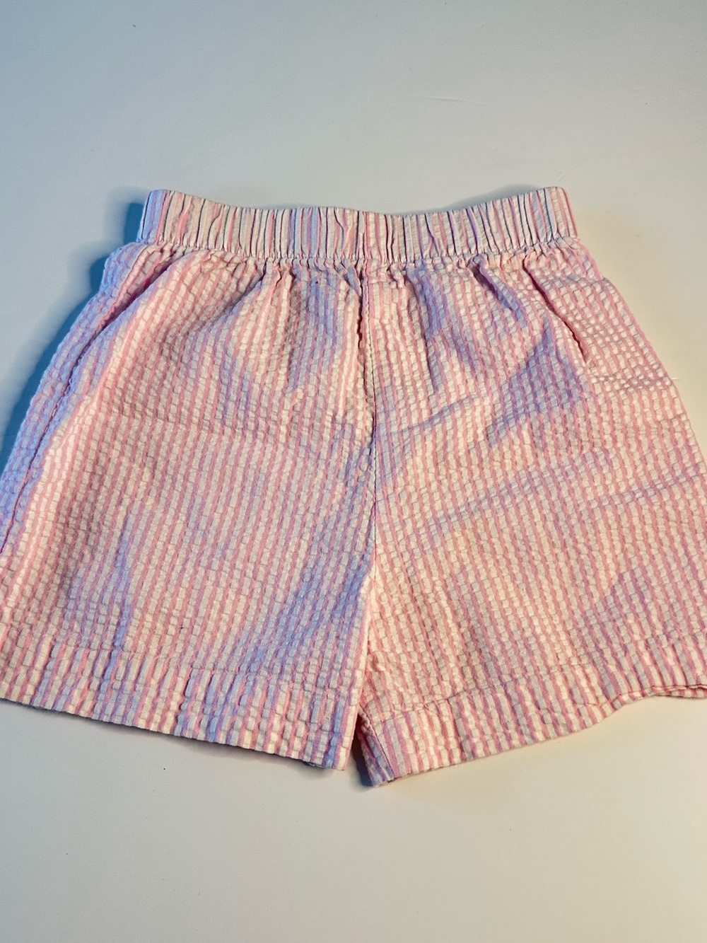 The Bailey Boys Pink And White Seersucker Shorts With Elastic Waistband Size 3T